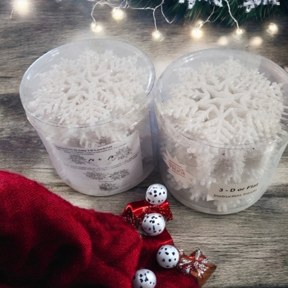 2 Packs Hobby Lobby White Snowflake Ornaments